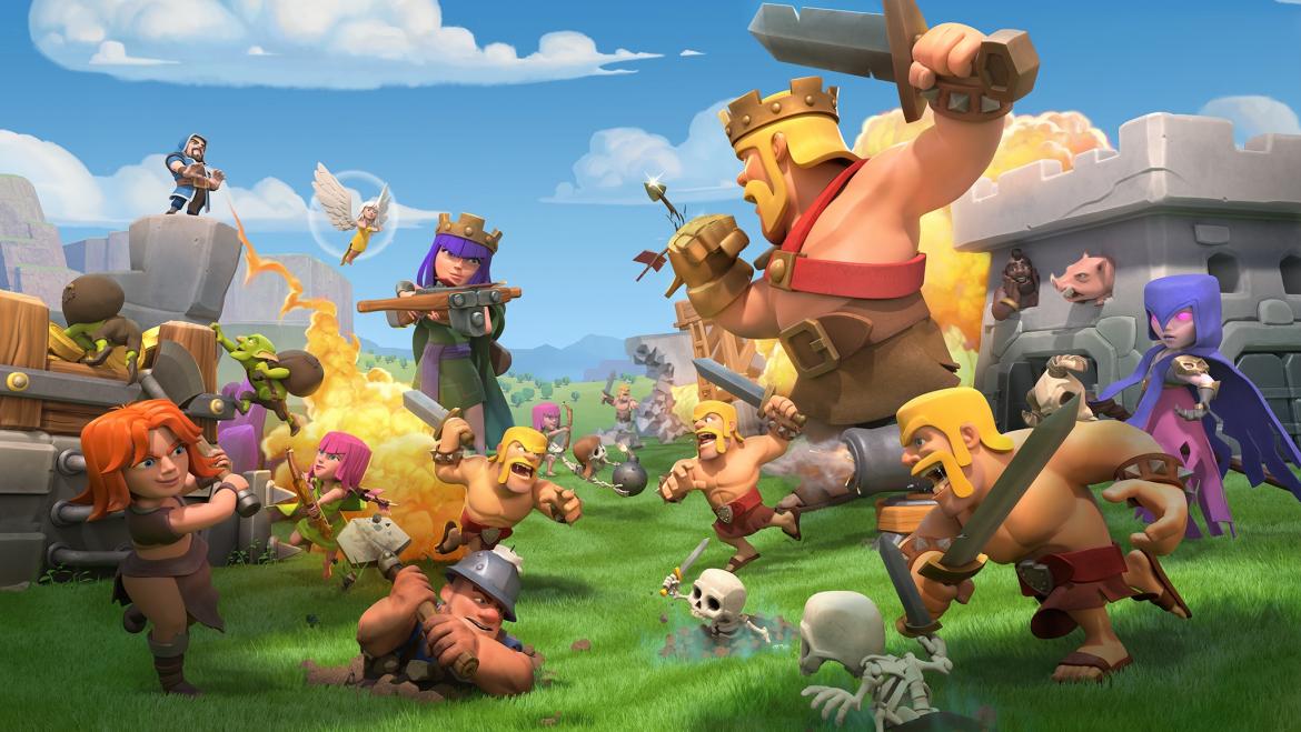 Clash of Clans screenshot showing characters fighting eachother,